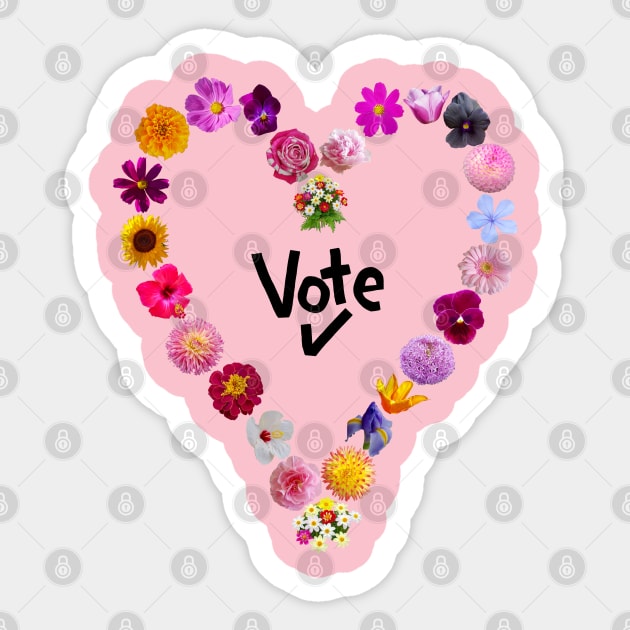 Floral Heart Vote Sticker by ellenhenryart